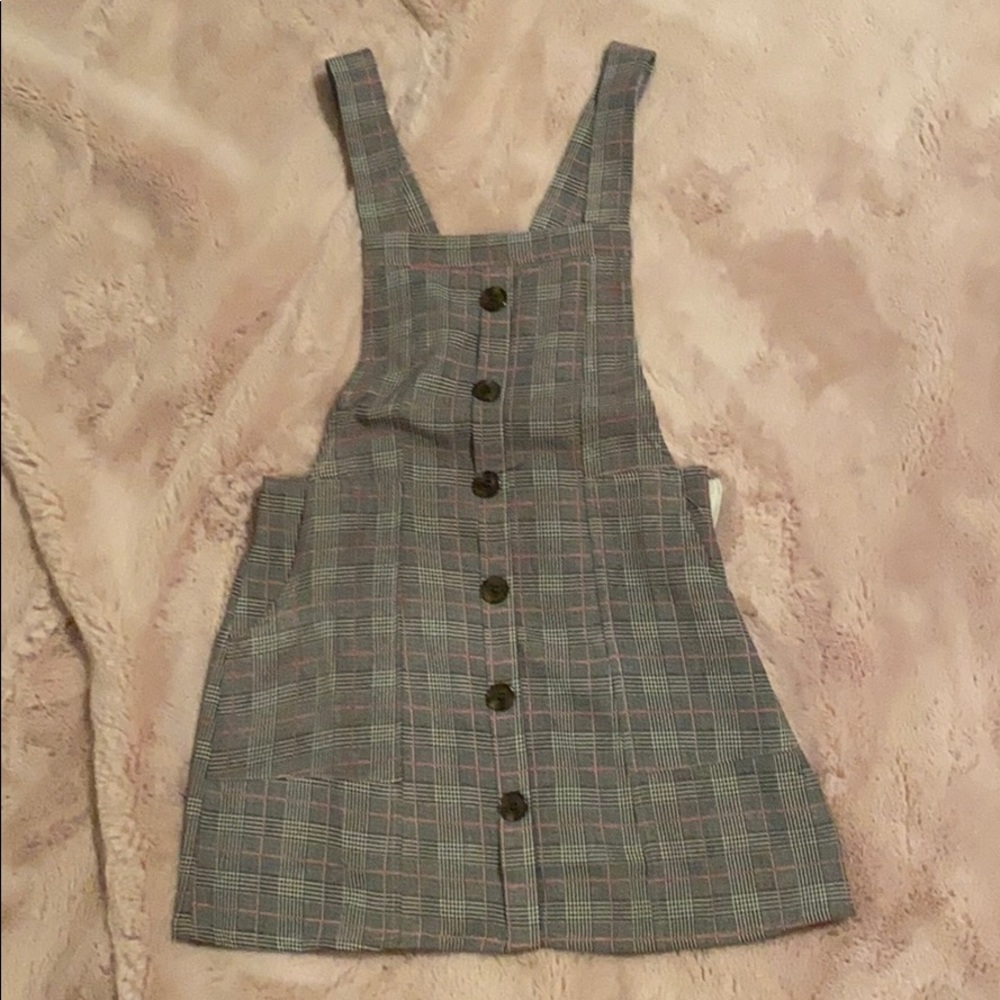 Plaid overalls dress from LF (brand: seek)